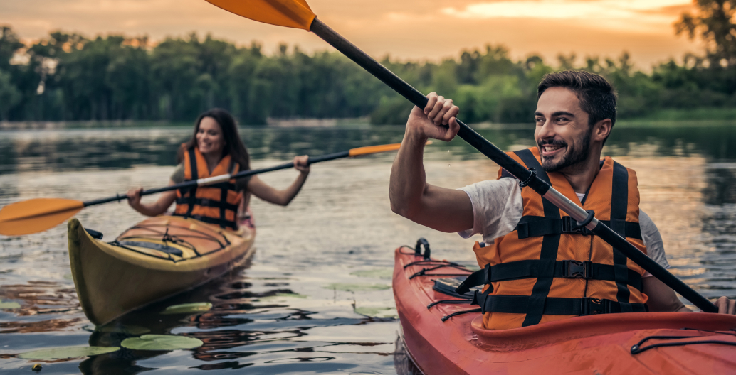 People enjoying kayaking