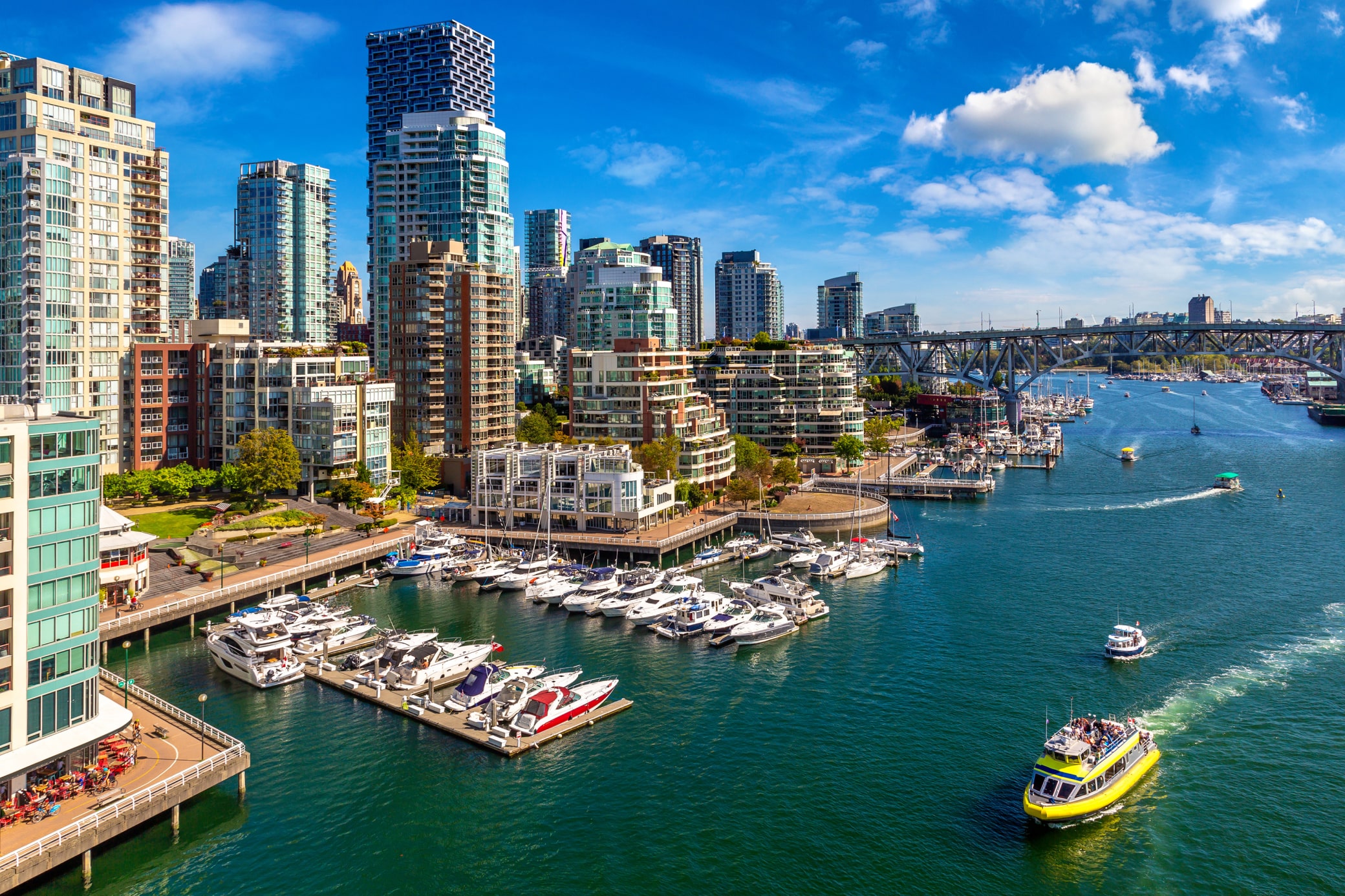 Drone shot of Vancouver from a distance